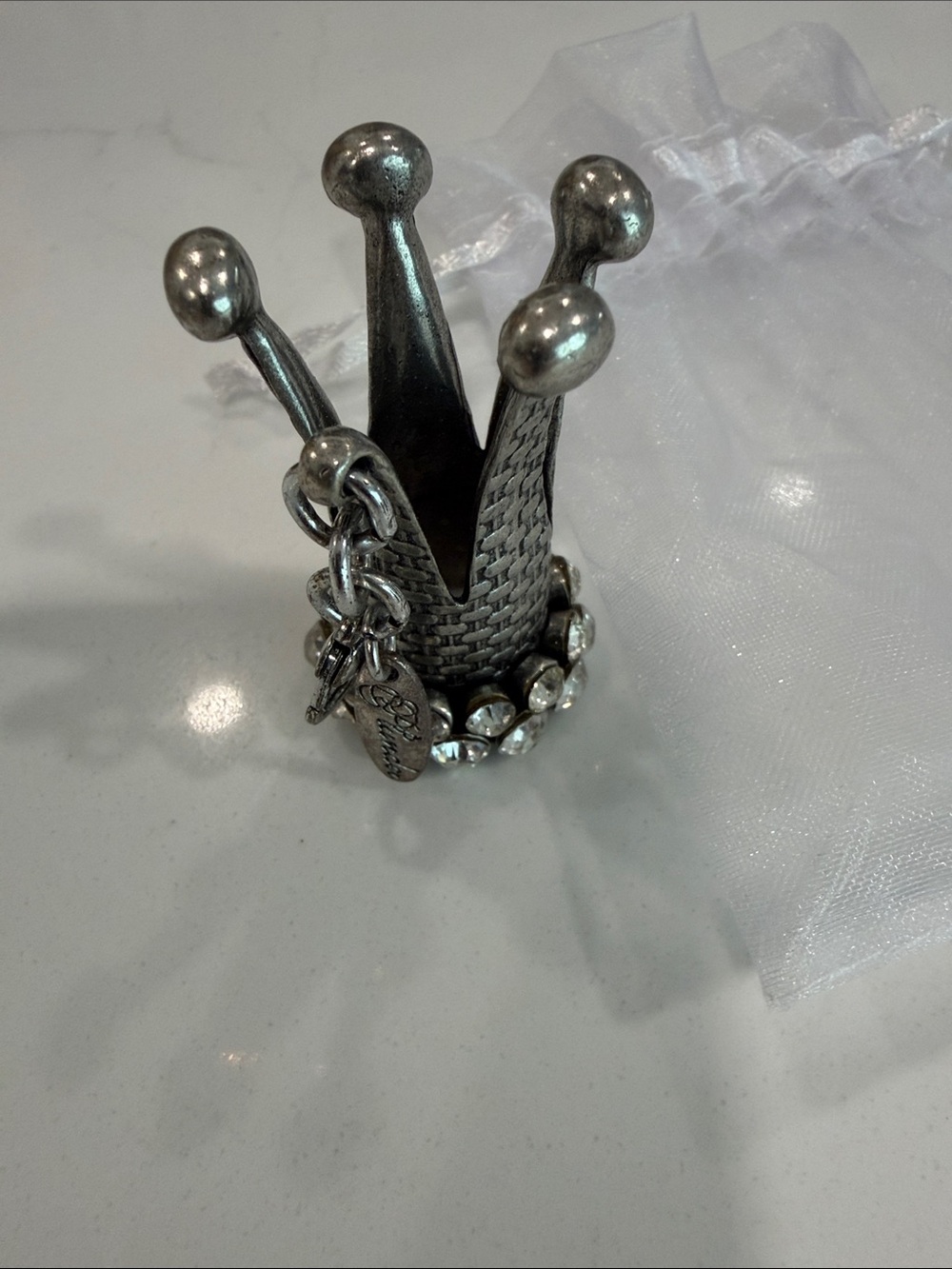 Plunder Design jewelry Crown Charm  - Silver Tone Women’s Accessory